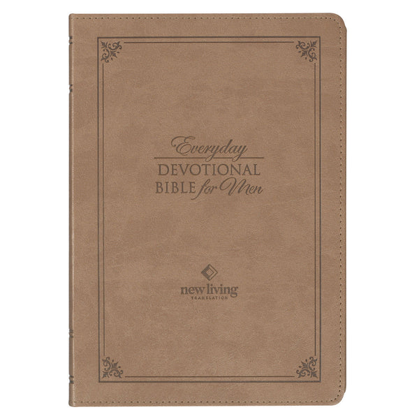 Tan Faux Leather NLT Everyday Devotional Bible for Men
