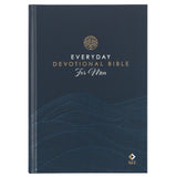 Navy Wave Hardcover NLT Everyday Devotional Bible for Men