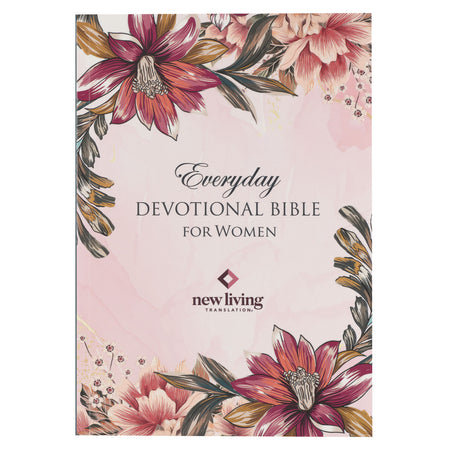 Pearlized Gray Floral Faux Leather NLT Everyday Devotional Bible for Women