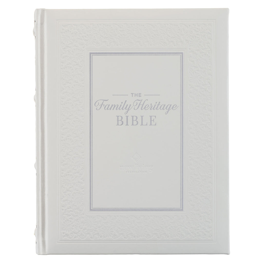 White Faux Leather Hardcover Family Heritage Bible