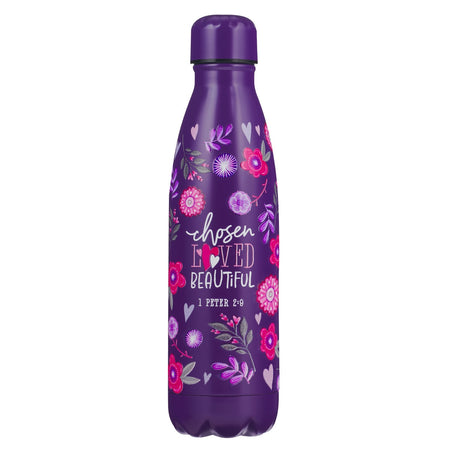 My Grace Glass Water Bottle with Bamboo Lid and Sleeve - 2 Corinthians 12:9