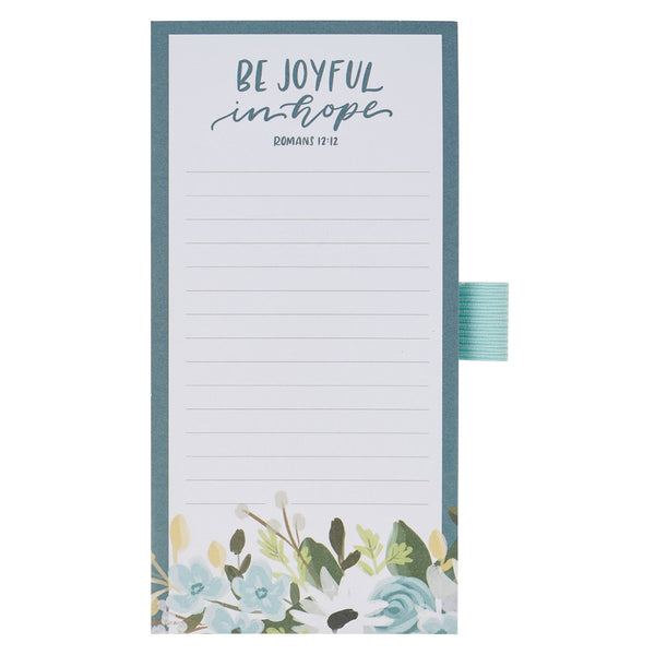 Be Joyful in Hope Magnetic Notepad and Pen Gift Set - Romans 12:12