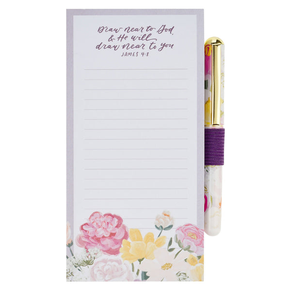 Draw Near to God Magnetic Notepad and Pen Gift Set James 4:8