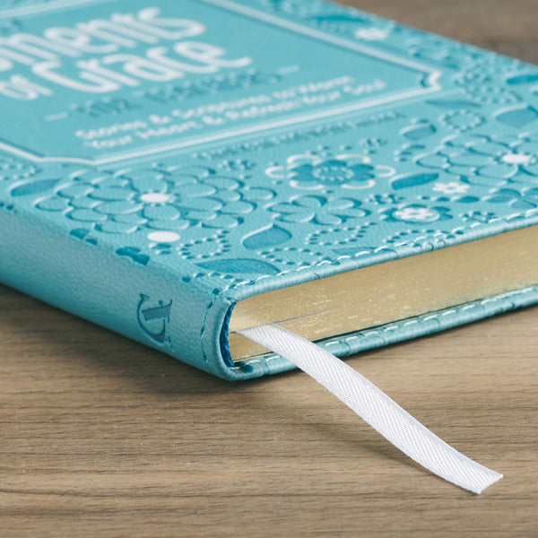 Moments of Grace for Teachers: Stories & Scriptures Blue Faux Leather Gift Book