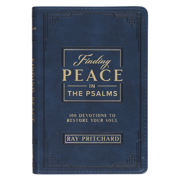 Finding Peace in the Psalms Navy Blue Faux Leather Daily Devotional