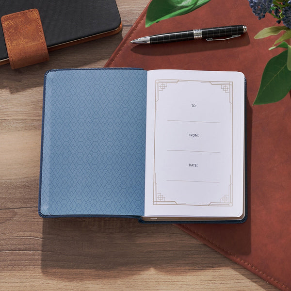 Finding Peace in the Psalms Navy Blue Faux Leather Daily Devotional