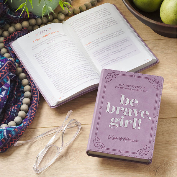 Be Brave, Girl! Purple Faux Leather Devotional