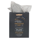 I Know the Plans Gray Medium Gift Bag - Jeremiah 29:11