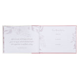 Pink Floral Mr. & Mrs. Medium Faux Leather Wedding Guest Book - 1 John 4:19