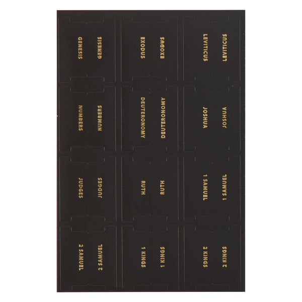Black and Gold Peel-and-Stick Bible Indexing Tabs
