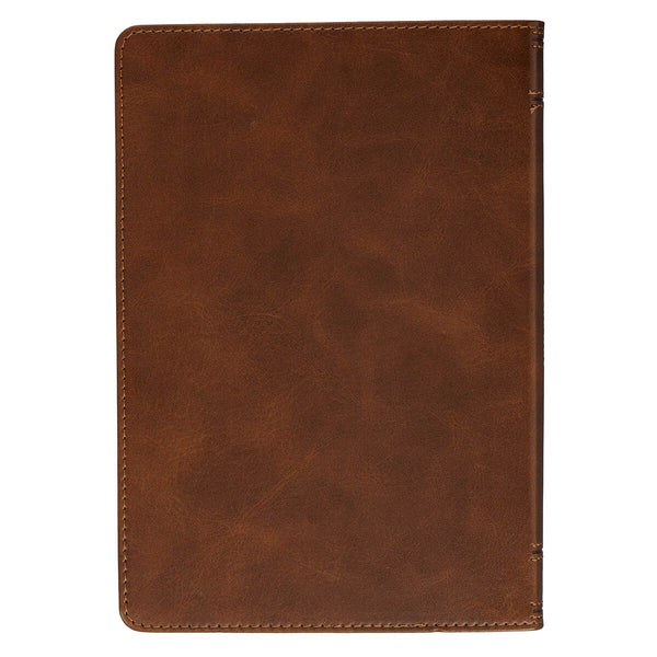 Stand Firm in the Faith Honey-brown and Espresso Faux Leather Classic Journal - 1 Corinthians 16:13