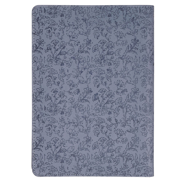 Strength and Dignity Blue Cottage Garden Faux Leather Classic Journal - Proverbs 31:25