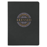 Blessed Charcoal Gray Faux Leather Classic Journal - Luke 1:45