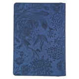 Blessed Peacock Blue Faux Leather Journal with Zipper Closure - Jeremiah 17:7