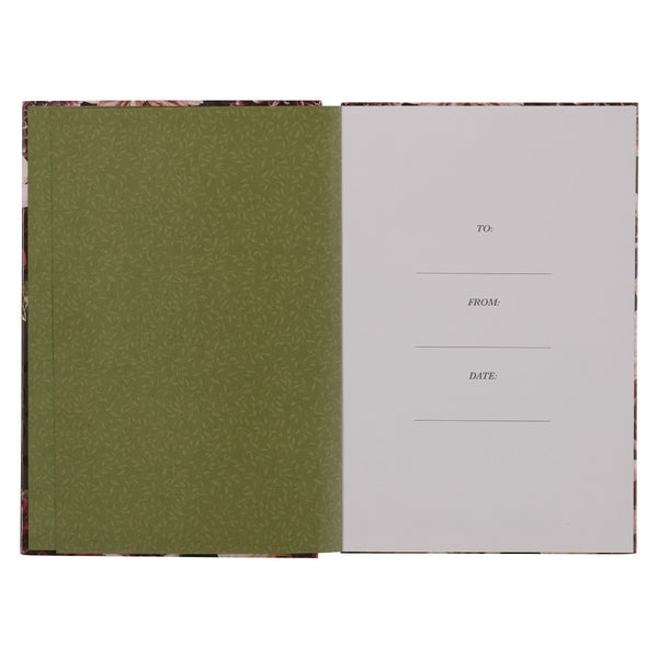 All Things Are Possible Burgundy Floral Quarter-bound Journal