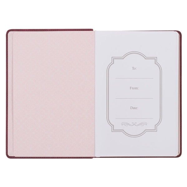 Things Are Possible Burgundy Faux Leather Classic Journal - Matthew 19:26