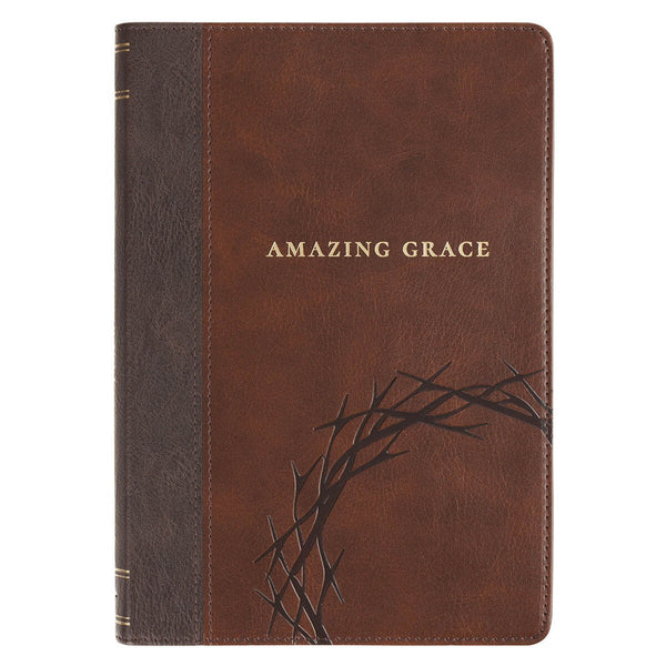 Amazing Grace Brown Crown of Thorns Classic Faux Leather Journal - Isaiah 53:3 - KI Gifts Christian Supplies