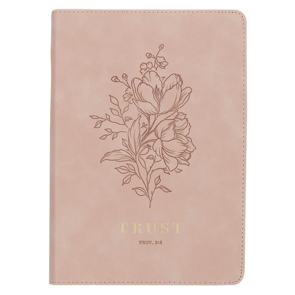 Trust Mottled Blush Faux Leather Classic Journal - Proverbs 3:5 - KI Gifts Christian Supplies