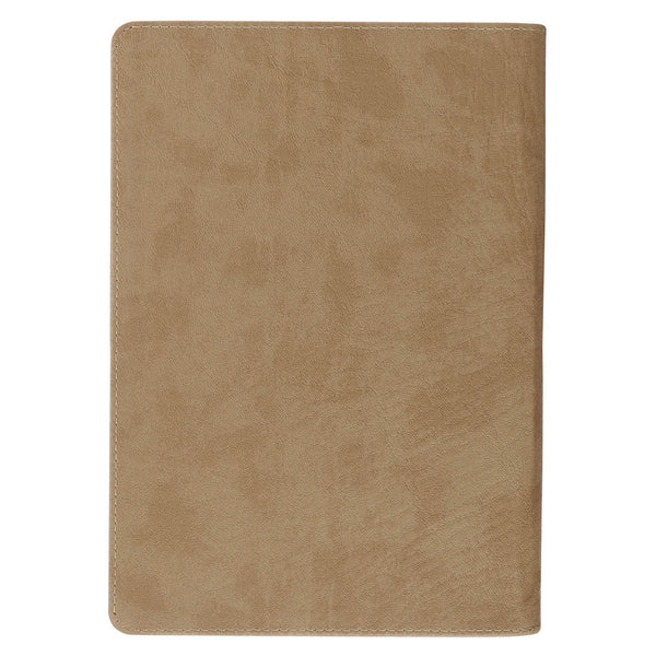 Be Strong and Courageous Lion Tan Faux Leather Journal with Zipper Closure - Joshua 1:9
