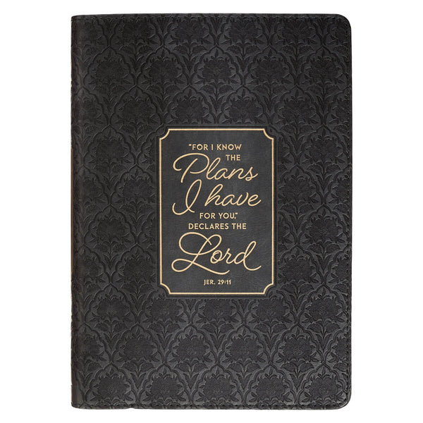 I Know the Plans Graphite Gray Classic Journal—Jeremiah 29:11
