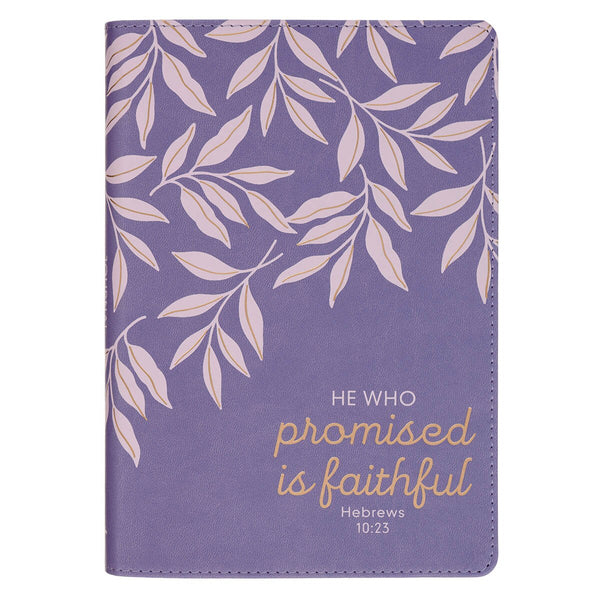 Faithful Promise Lavender Garden Faux Leather Classic Journal - Hebrews 10:23