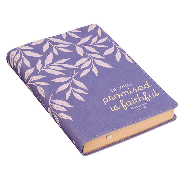 Faithful Promise Lavender Garden Faux Leather Classic Journal - Hebrews 10:23