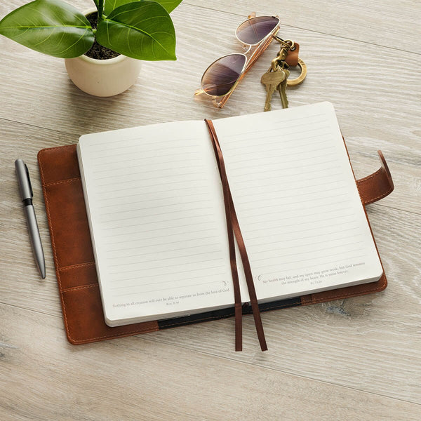 Stand Firm in the Faith Honey-Brown Faux Leather Journal Cover with Magnetic Closure - 1 Corinthians 16:13