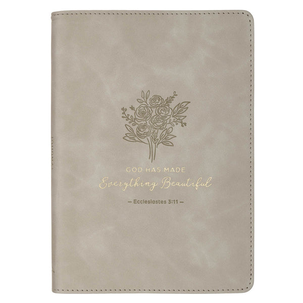 Everything Beautiful Taupe Faux Leather Slimline Journal - Ecclesiastes 3:11