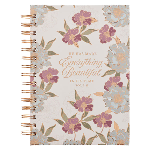 Everything Beautiful Whimsical Blooms Spiral Journal - Ecclesiastes 3:11