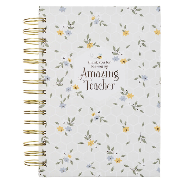 Amazing Teacher Blossom and Bees Spiral Journal - KI Gifts Christian Supplies