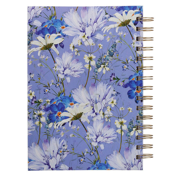 Pray Blue Blooms Spiral Journal - Job 22:27