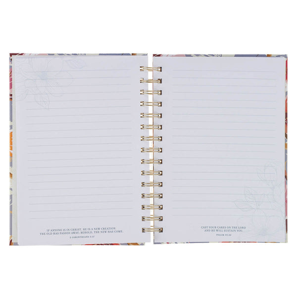 Bless You and Keep You Blue Floral Spiral Journal - Numbers 6:24