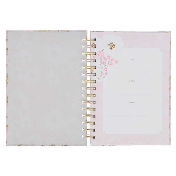 Bless and Keep You Blush Bloom Spiral Journal - Numbers 6:24