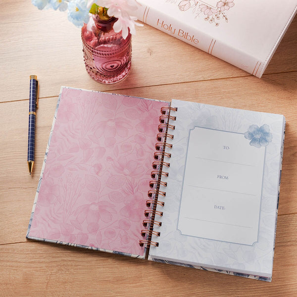 Trust in the Lord Blue Botanical Spiral Journal - Proverbs 3:5