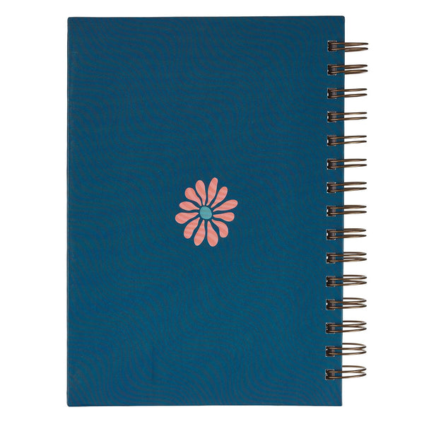 Follow Jesus Peach Floral Mosaic Spiral Journal