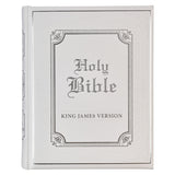 White Faux Leather King James Version Family Bible