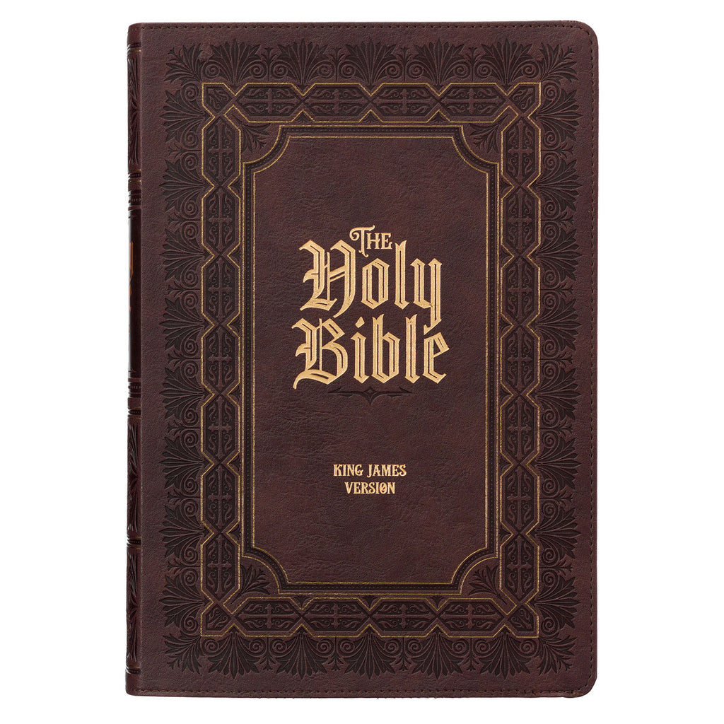 Burgundy Faux Leather Large Print King James Study Bible with Thumb Index