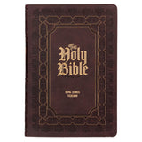 Burgundy Faux Leather Large Print King James Study Bible with Thumb Index