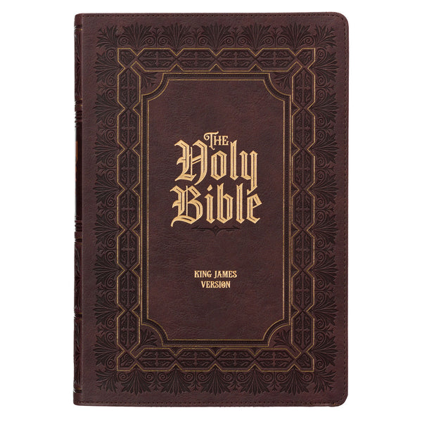 Burgundy Faux Leather Large Print King James Study Bible with Thumb Index