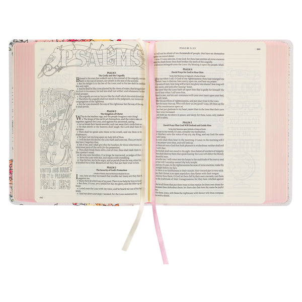 Pearlized White Faux Leather KJV My Creative Bible