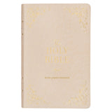 Pearlized Ivory Faux Leather King James Version Deluxe Gift Bible with Thumb Index