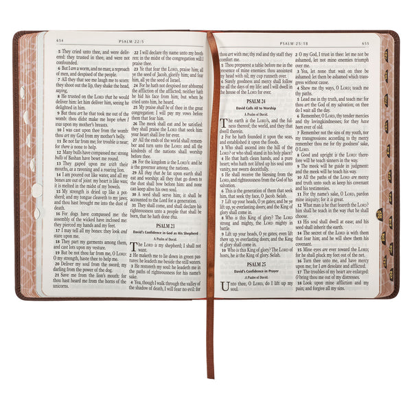 Lion Brown Faux Leather Kid's King James Version Bible