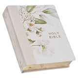 Feather Gray Floral Faux Leather Hardcover King James Version Note-taking Bible