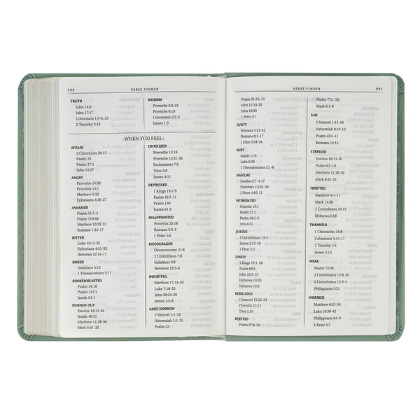 Teal Bloom Faux Leather Compact King James Version Bible