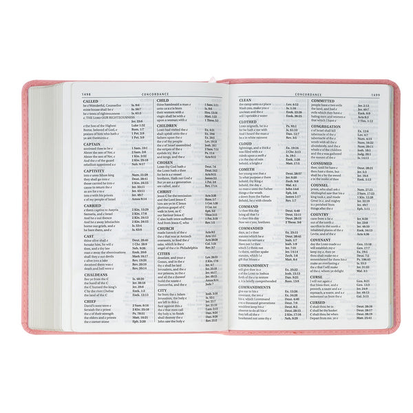 Coral Dawn Floral Large Print Compact King James Version Bible