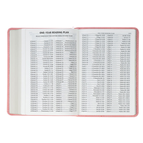 Coral Dawn Floral Large Print Compact King James Version Bible