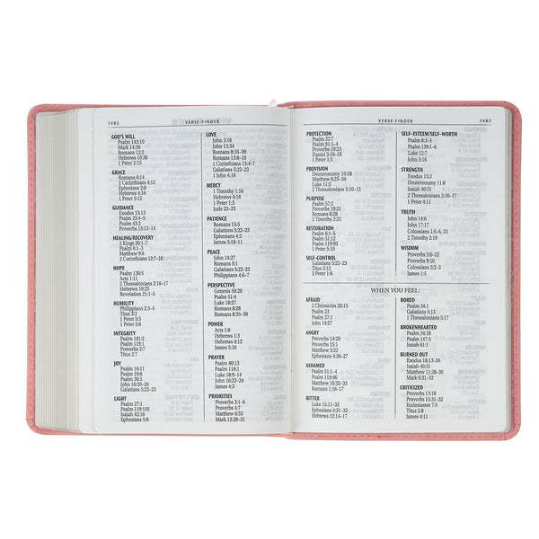 Coral Dawn Floral Large Print Compact King James Version Bible