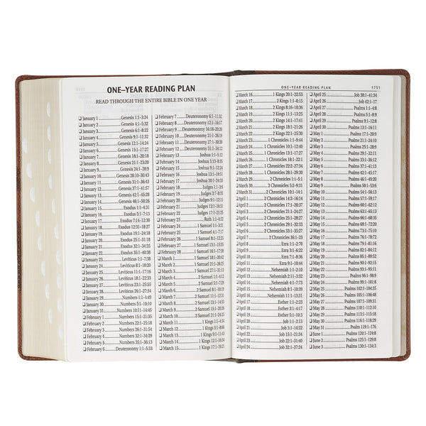 Rooted Brown Faux Leather Hardcover Standard-size Giant Print King James Version Bible with Thumb Index