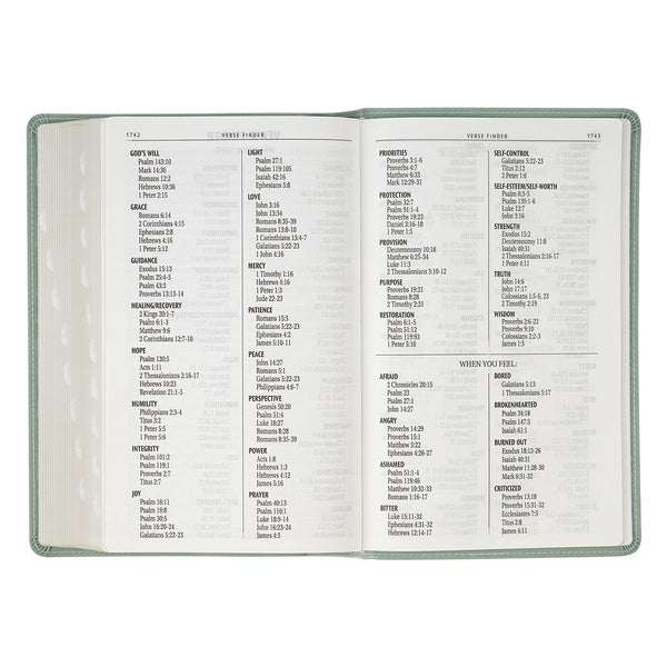 Teal Floral Faux Leather Giant Print Standard-size King James Version Bible with Thumb Index