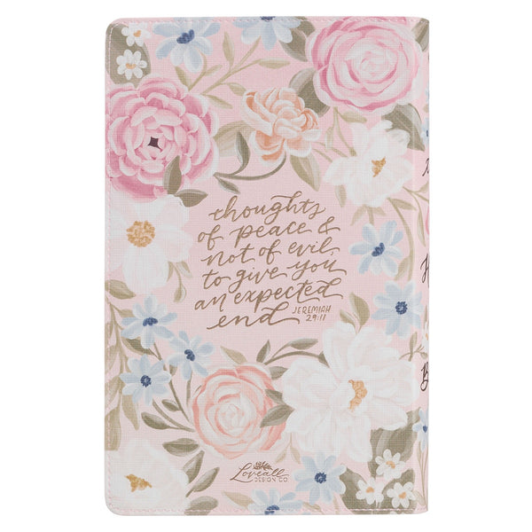 Pink Floral Faux Leather Giant Print Standard-Size King James Version Bible with Thumb Index